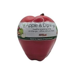 Hutzler Apple & Dip To Go Red Plastic BPA Free Snack Container NWT